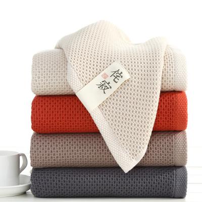 China Wholesale Home Wholesale Pure Household Towel Honeycomb Factory Adult Absorbent Gauze Cotton Not Easy To Throw Wool Couples Waffle Hand Towel for sale