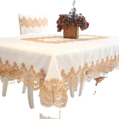 China European Oilproof Fabric Tablecloth, Wholesale Rectangular Lace Tablecloth / Coffee Table Tablecloth for sale