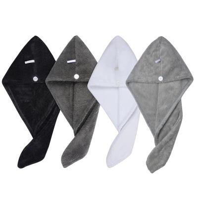 China New Design QUICK DRY Dry ​​For Microfiber Hair Towel Black White Turban With Great Price for sale