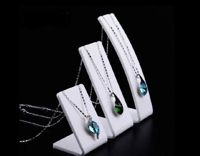 China Bracelet and Necklace Jewelry Display White Slanted Acrylic Stand Height 95, 135,175mm for sale