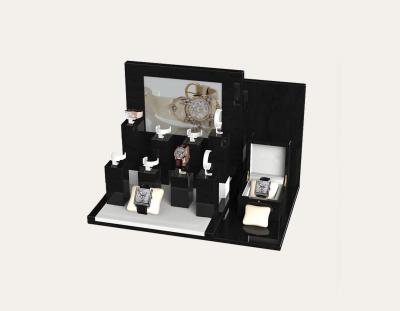 China Elegant Watch Display  with Pillows Glossy Black MDF for Showcase 480*320*320mm for sale