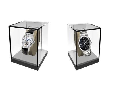 China Watch Display Case with Clear Acrylic  PU leather Pillow 150*150*200mm for sale