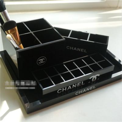 China Plexiglass Lipstick  Holder Acrylic Lipstick Display Stand Cube Storage Box for Cosmetics for sale