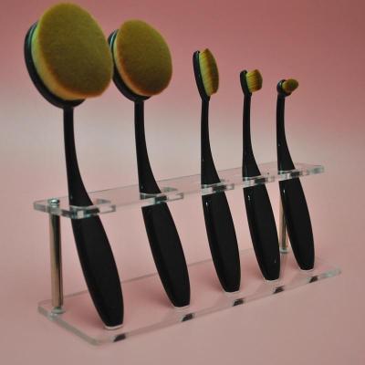 China Clear Acrylic 5pcs Brush Foundation Makeup Brushes Holder Shelf Display Stand for sale