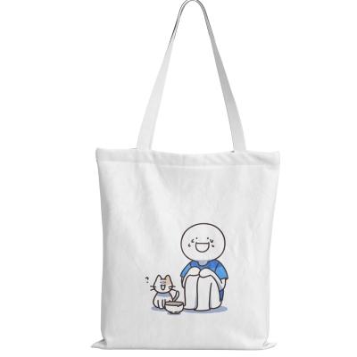 China New Recyclable Heat Transfer Patterns Can Be Customized Logo Advertising Portable Shopping Cotton Bags for sale