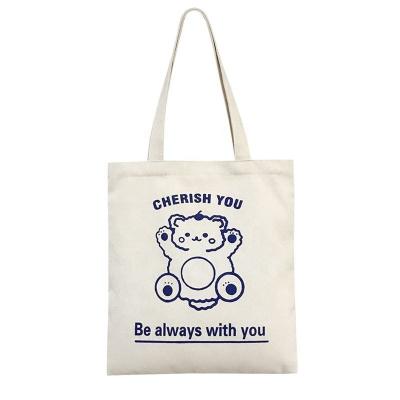 China Recyclable Cotton Shopping Bags With Logo Shopping Bag Cotton Canvas Bag For Girls for sale