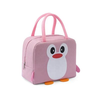 China Recyclable Bento Bag Cute Penguin Student Bento Aluminum Foil Lunch Insulation Handheld Ice Pack for sale