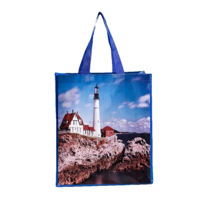 China Customized recyclable reusable packaging shopping bag with logo eco pp woven bag for sale