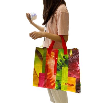 China Recyclable Waterproof Lamination Woven Grocery Bag Folding Environmental Protection Shopping Bag for sale