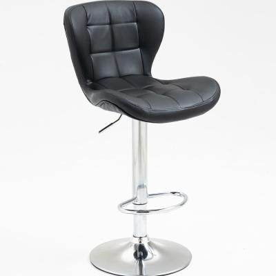 China Luxury High Quality Casual Safe Swivel Chairs Black Stools Swivel And Seat Height Control Bar Back Chair for sale