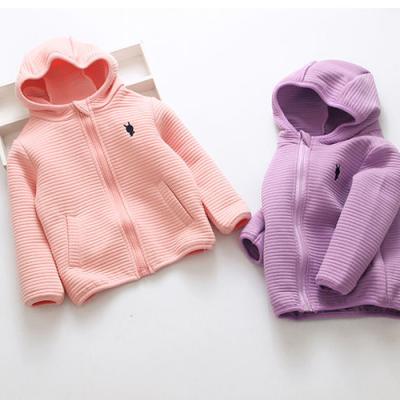 China 2022 New Children's Hoodie Autumn Winter Baby Grid Zipper Embroidered Horizontal Shirt Clothes Anti-shrink for sale