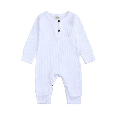 China Amazon Styles Cotton Babies Rompers Baby Ribbed Warm Newborn Jumpsuit Infant Sleepsuits Solid Knitted Jumpsuit Long Sleeve Jumper Romper for sale