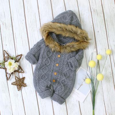 China Long Sleeve Babies Knit Romper Boys Sweater Kids Jumpsuit Newborn Infant Outfit Autumn Winter for sale