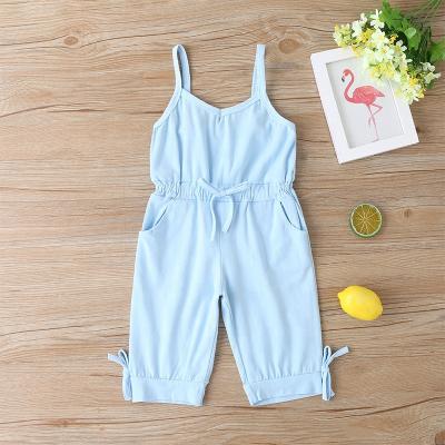 China Toddler Girls Summer Fashion Ruffle Romper Overalls Solid Sleeveless Girls Sleeveless Jumpsuits Viable Kids Outfits Clothes for sale