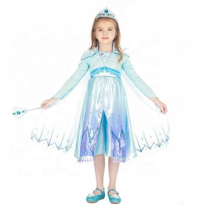 China Breathable Movie Costume Snow Queen Dress For Princesses Girls Elsa Anna Dresses Custom Made From Kids Disny for sale