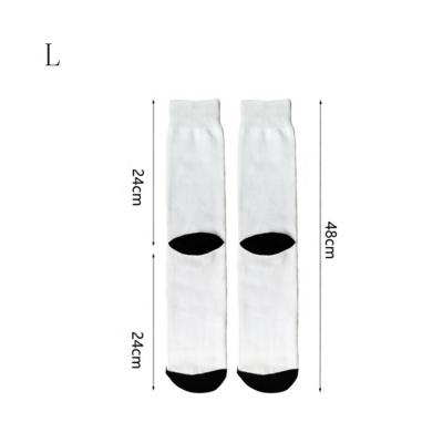 China Custom Hot Selling QUICK DRY Logo Printed Socks Polyester Blank tube white sock for sublimation for sale