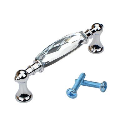 China Crystal Cabinet Handles Modern Zinc Alloy Pulls For Cabinets Drawer Dressers Bookcase Closet Furniture Handle Furniture Glass Pulls for sale