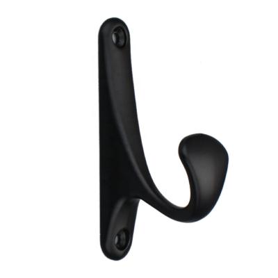 China Durable Robe Hook Black Zinc Alloy Hardware Bathroom Hook For Towels Bag Key Hanger Decorative Clothes Coat Hangs Wall Mounted Bath for sale