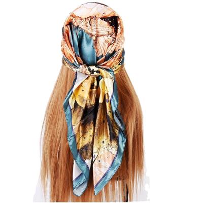 China DecorateÂ   Cheap custom silk feeling satin bandana digital printing square bandana scarf for sale