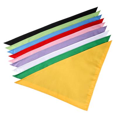 China Fanni Wholesale Colorful Solid Color Cotton Pet Viable Triangle Scarf Custom Simple Dog Bandanas for sale