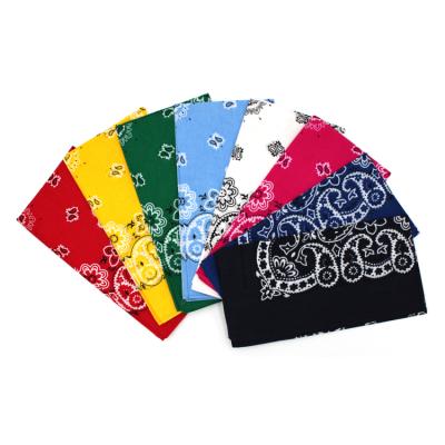 China Fanni China Manufacturer Custom Logo Breathable Screen Printing Cotton Square Bandanas for sale