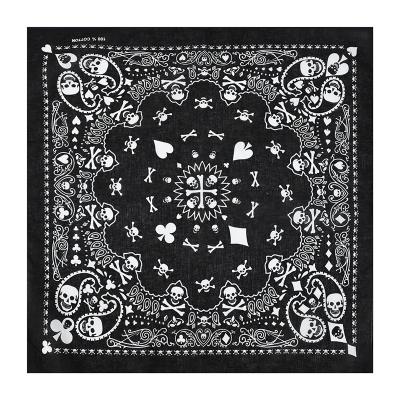 China Wholesale Cheap 100% Square Bandana Biker Skull Fanni Custom Breathable Skull Face Mask Dustproof Cotton Bandana for sale