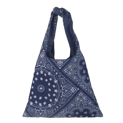 China Fanni Wholesale Japanese Style Shopping Eco Friendly Canvas Bandana Grocery Travel Beach Bag Single Bag for sale