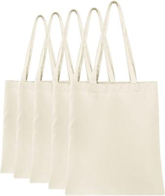 China Fanni Wholesale Plain White Canvas Tote Bag Reusable Simple Grocery Eco Friendly Shopping Bags for sale