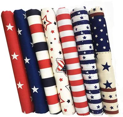 China 7pcs Breathable 4th of July Cotton Fabric Patches Patriotic Decoration Prints Quilting Fabric Bundles For DIY for sale