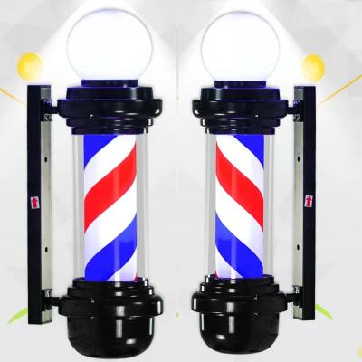 China Rotating Outdoor Hairdressers Poles 3pcs Blue White Red P7040 Logo Waterproof Hot Salon LED Barber Shop Wall Light Shop Sign Light for sale