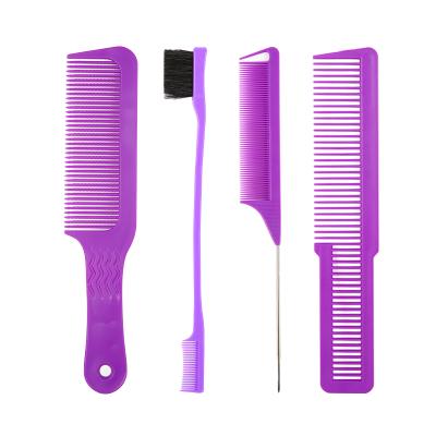 China Salon Hairdressing Tooth Comb Large Accenting Styling Plastic Hair Styling Comb Suit Purple Barber Shop for sale