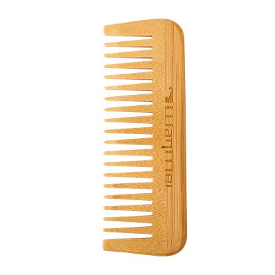 China Bamboo Wood Scalp Massage Home Straight Hair Comb Salon Wide Tooth Hairdressing Supplies for sale