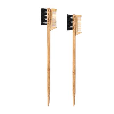 China Comb Type Wooden Double Head Household Hairline Comb Makeup Eyebrow Brush Eyelash Beauty Salon Toothbrush Tool for sale