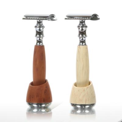 China Hot Selling Twin Blade Wooden Razor Men's Razor Foreign Trade Shaving Safty for sale