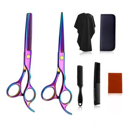 China Fashion Right Handed High Quality Hair Cutting Salon Scissors Carding Scissors Set Professional Barber Scissors for sale