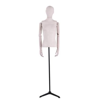 China Customize is available fashion adjustable wooden design cloth arm form female mannequin custom used half women stand for sale