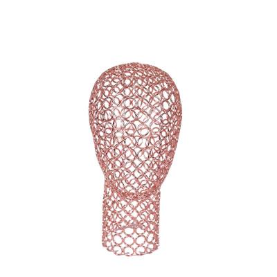 China Plus Size Display Wire Mesh Head Mannequin Color Wire Mannequin For Wigs With Metal Low Red Bronze Base Plus Size Popular Size for sale