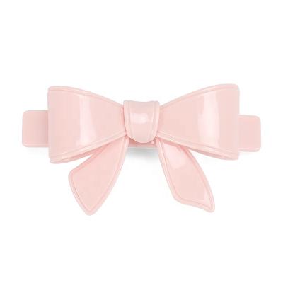 China Large Eco-friendly/Recyclable/Fancy Candy Color Bow Hair Barrette Cellulose Acetate Butterfly Hair Accessories Fashion Bow Hair Clip For Girls for sale