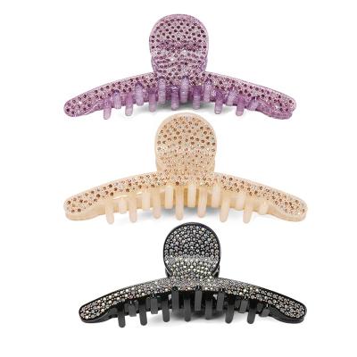 China Hot Sale Women Full Rhinestone Hair Claw Eco-friendly/Recyclable Good Quality Hair Accessories Cutters Long Acrylic Hair Clamps for sale