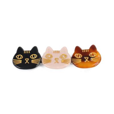 China New Cute Eco-Friendly/Recyclable/Novelty Animal Accessories Cat Shape Acrylic Hair Clip Cat Shape Alligator Hair Clips Soft Girls Hair For Women for sale