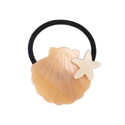 China Shell Hair Band For Girl Eco-friendly/Recyclable/Fancy 2019 Newest Design Beautiful Acetate Shell Shape Elastic Hair Band Cellulose Ties for sale