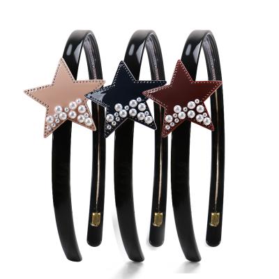 China High Quality Eco-friendly Star Shaped Circle Pearl Headband Cellulose Acetate Headband Hair Accessories For Women Girls for sale