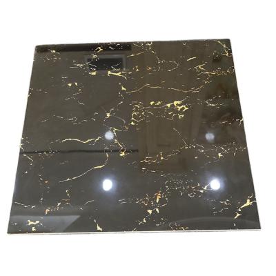 China Europe Pakistan Black Gold Vein Marble Floor Tile Glazed Polished 60X60 Full Porcelain Ceramic Tiles 800x800mm for sale