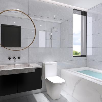 China Bathroom Tile 40x80 Modern Gray Glazed High Quality Ceramic Tile 400x800mm Ceramic Wall Tiles Foshan Price for sale