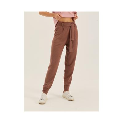 China Low Price Breathable Knitted Casual Soft Breathable Full Length Ladies Knitted Pants for sale