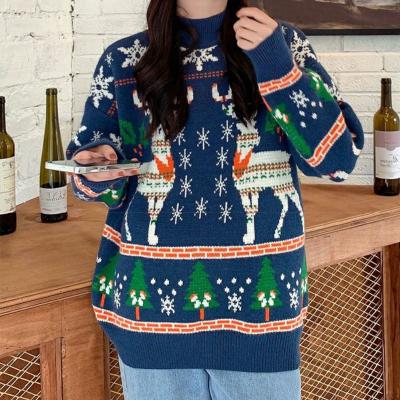 China Other OEM/Odm New Winter Jacquard Knitted Pullover Unisex Christmas Lighted Sweater Loose Custom Made Wholesale for sale