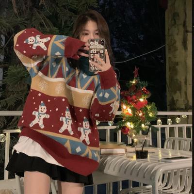 China Others OEM/Odm New Winter Jacquard Knitted Pullover Christmas Sweater Unisex Family Loose Custom Made Wholesale for sale