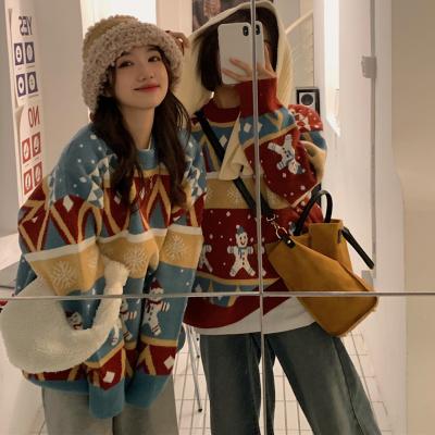 China Other OEM/Odm New Winter Jacquard Knitted Pullover Christmas Funny Unisex Sweater Loose Custom Made Wholesale for sale