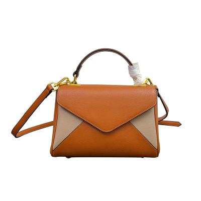 China GENUINE LEATHER 2023 New Arrival Cowhide Handbag Fresh Style Girls Crossbody Bag Fashion Color Matching Shoulder Bag Leather Women for sale