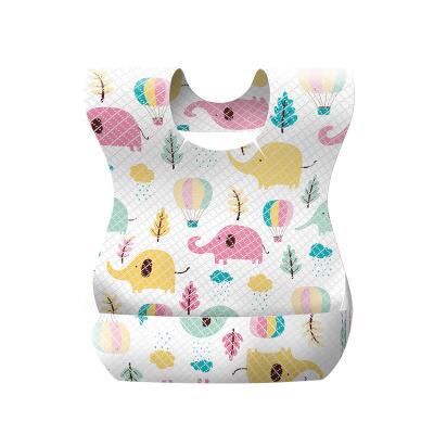 China Baby Products Foldable Baby Bibs Wholesale Food Grade Waterproof Silicone Clothes Cute Soft Silicon Print Customized PVC Baby Bibs for sale